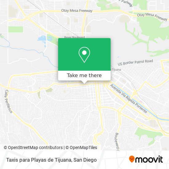 Taxis para Playas de Tijuana map