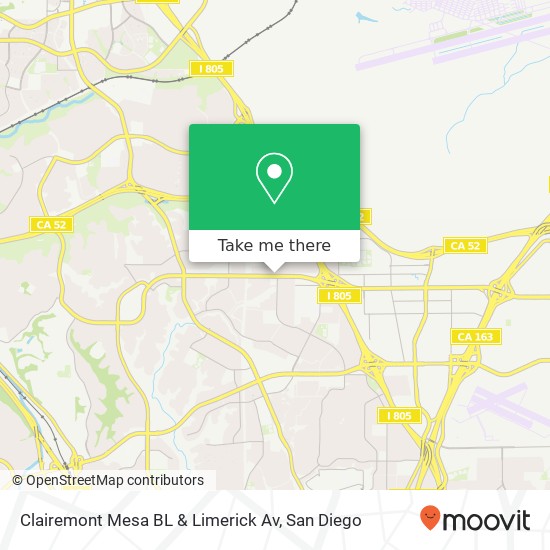 Clairemont Mesa BL & Limerick Av map