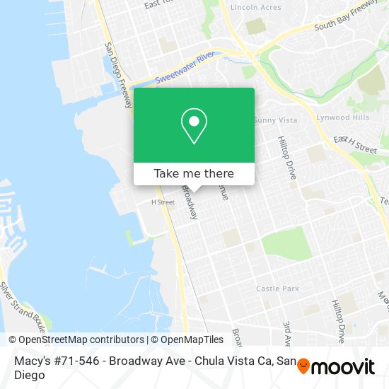 Mapa de Macy's #71-546 - Broadway Ave - Chula Vista Ca