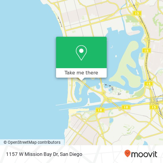 Mapa de 1157 W Mission Bay Dr