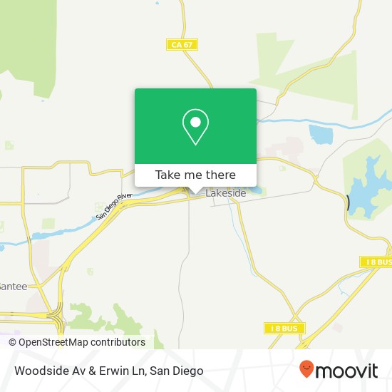 Woodside Av & Erwin Ln map