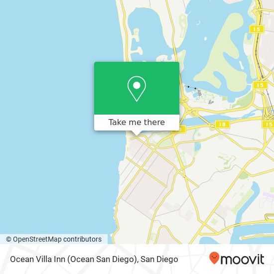 Mapa de Ocean Villa Inn (Ocean San Diego)