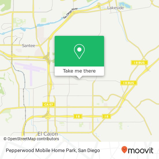Pepperwood Mobile Home Park map