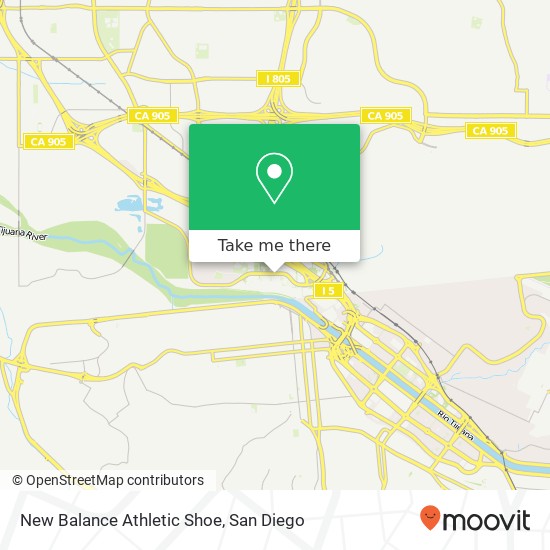 Mapa de New Balance Athletic Shoe, 4321 Camino de la Plz San Ysidro, CA 92173