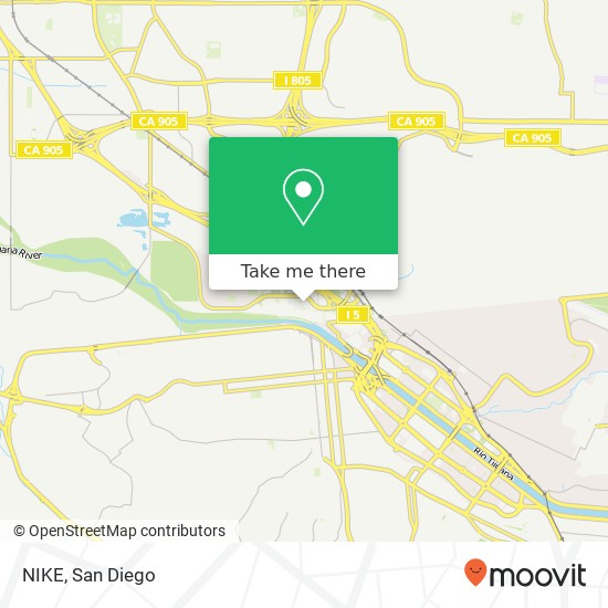Mapa de NIKE, 4445 Camino de la Plz San Diego, CA 92173
