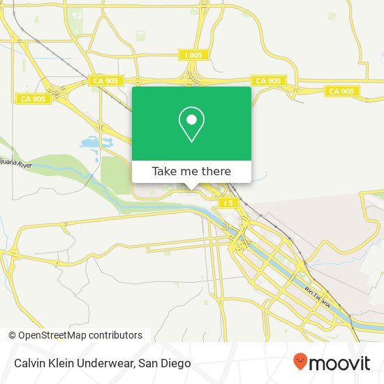 Mapa de Calvin Klein Underwear, 4345 Camino de la Plz San Ysidro, CA 92173