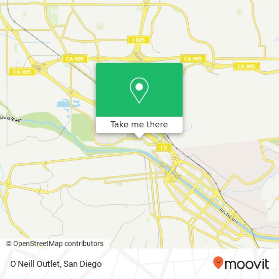 Mapa de O'Neill Outlet, 4459 Camino de la Plz San Diego, CA 92173