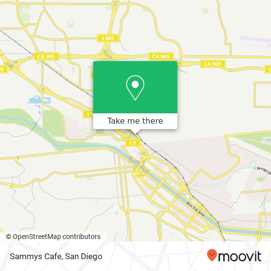 Mapa de Sammys Cafe, 720 E San Ysidro Blvd San Ysidro, CA 92173