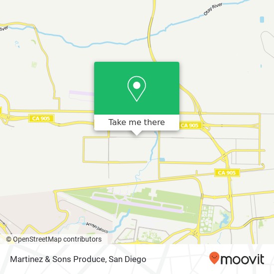 Mapa de Martinez & Sons Produce, 7880 Airway Rd San Diego, CA 92154