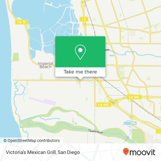 Mapa de Victoria's Mexican Grill, 1912 Coronado Ave San Diego, CA 92154
