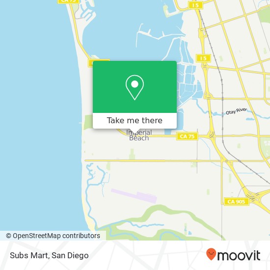 Mapa de Subs Mart, 894 Palm Ave Imperial Beach, CA 91932