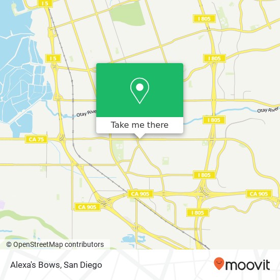 Mapa de Alexa's Bows, 3317 Palm Ave San Diego, CA 92154