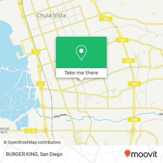 Mapa de BURGER KING, 1265 3rd Ave Chula Vista, CA 91911