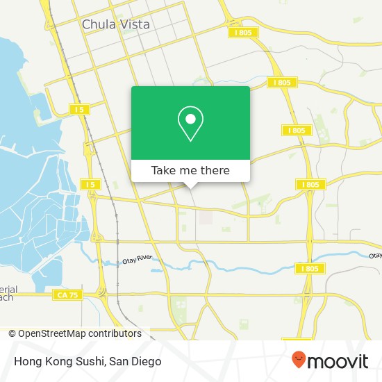 Mapa de Hong Kong Sushi, 1321 3rd Ave Chula Vista, CA 91911