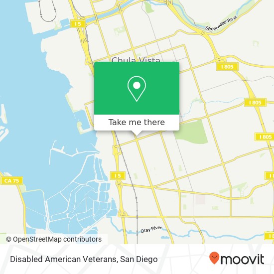 Mapa de Disabled American Veterans, 881 Broadway Chula Vista, CA 91911