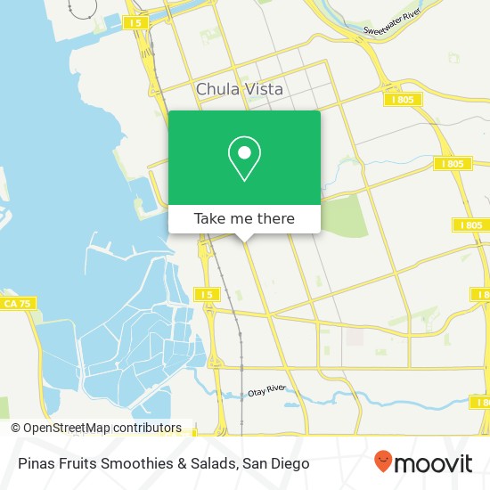 Mapa de Pinas Fruits Smoothies & Salads, 970 Broadway Chula Vista, CA 91911