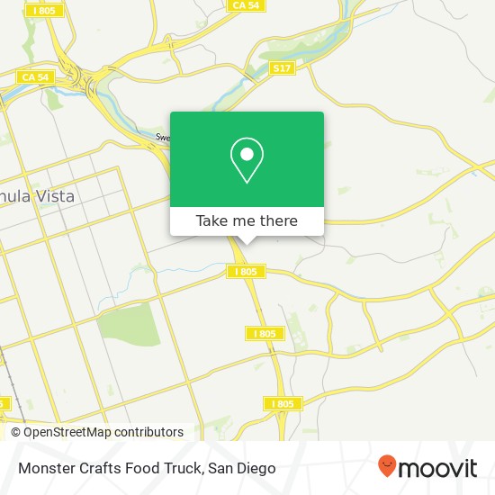 Mapa de Monster Crafts Food Truck, Allview Ct Chula Vista, CA 91910