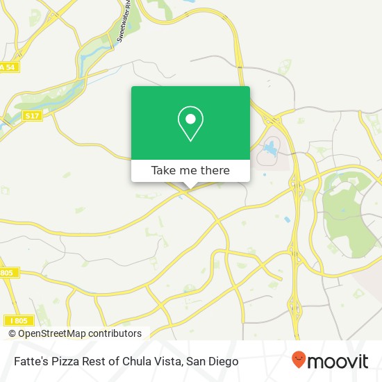 Mapa de Fatte's Pizza Rest of Chula Vista, 1550 E H St Chula Vista, CA 91913