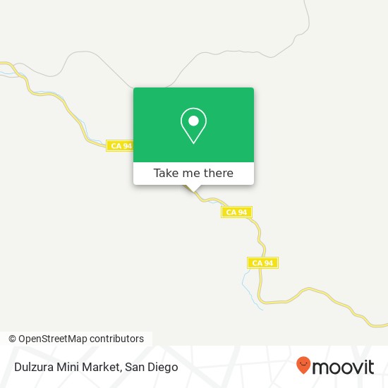 Mapa de Dulzura Mini Market, 17023 Highway 94 Dulzura, CA 91917
