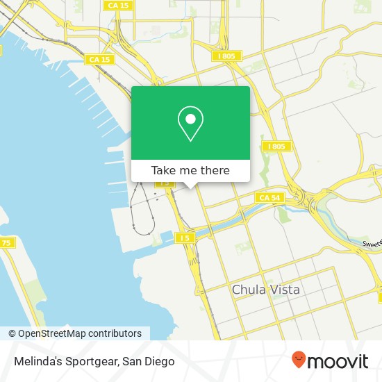 Mapa de Melinda's Sportgear, 108 W 25th St National City, CA 91950