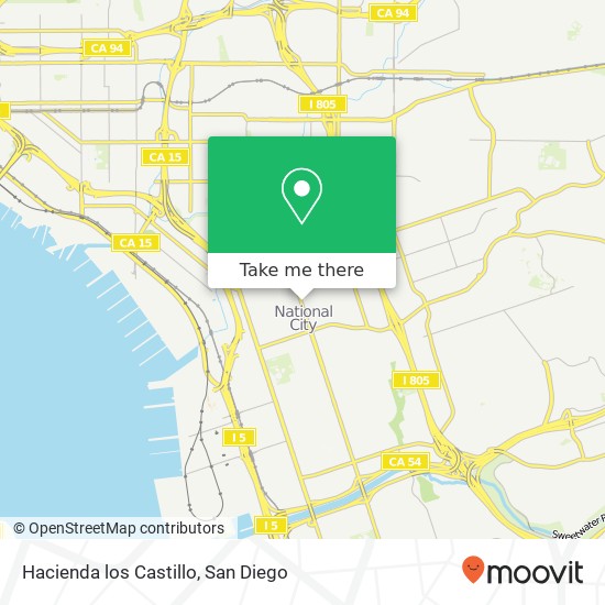 Mapa de Hacienda los Castillo, 543 Highland Ave National City, CA 91950