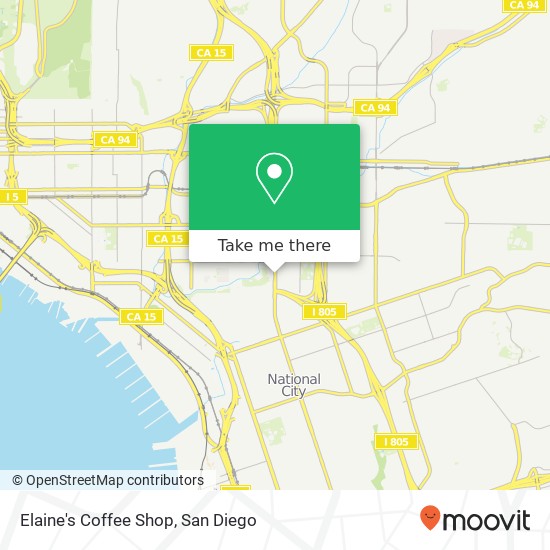 Mapa de Elaine's Coffee Shop, 1212 S 43rd St San Diego, CA 92113