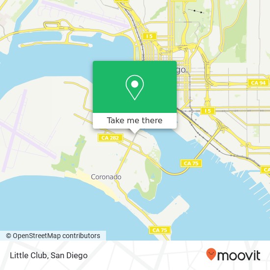 Mapa de Little Club, 132 Orange Ave Coronado, CA 92118