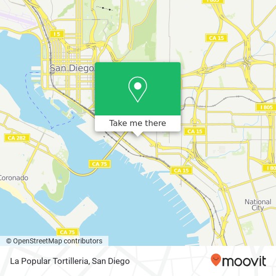 Mapa de La Popular Tortilleria, 2194 National Ave San Diego, CA 92113