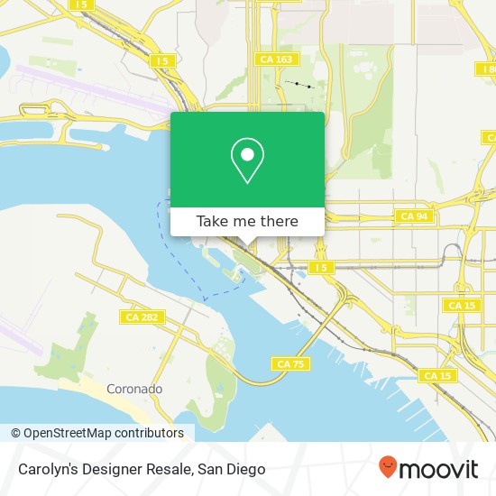 Mapa de Carolyn's Designer Resale, 310 K St San Diego, CA 92101