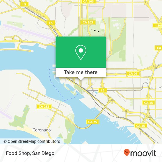 Mapa de Food Shop, 455 5th Ave San Diego, CA 92101