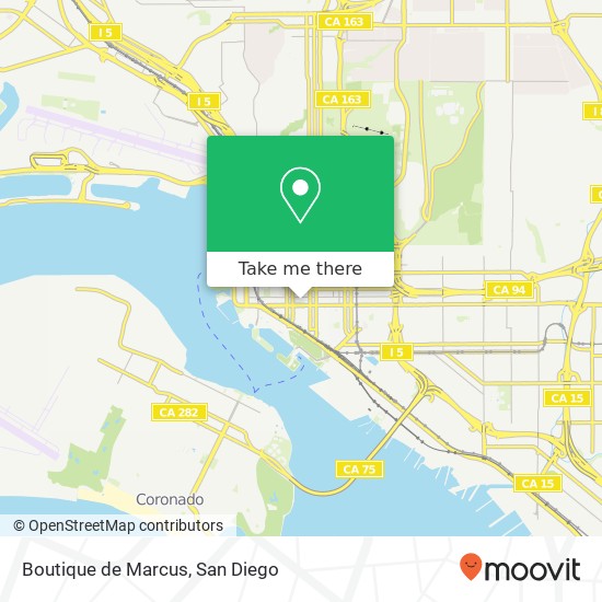 Mapa de Boutique de Marcus, 205 G St San Diego, CA 92101