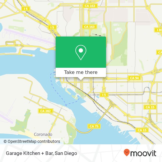 Mapa de Garage Kitchen + Bar, 655 4th Ave San Diego, CA 92101