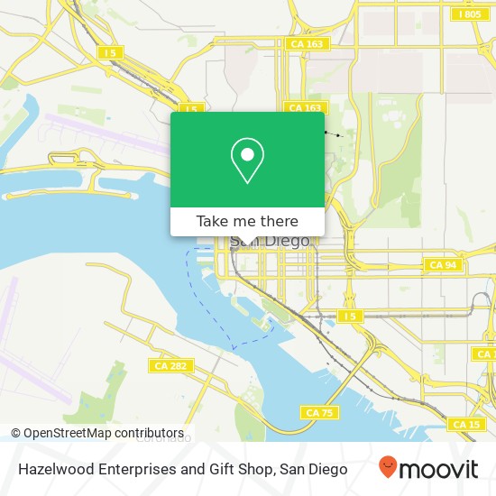 Mapa de Hazelwood Enterprises and Gift Shop, 400 W Broadway San Diego, CA 92101