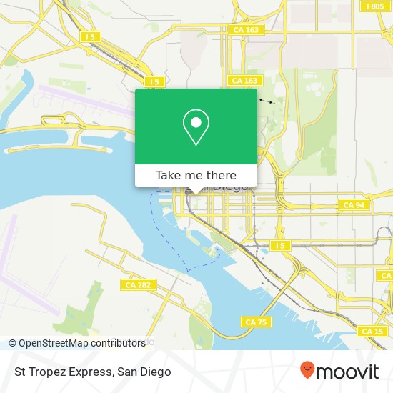 Mapa de St Tropez Express, 501 W Broadway San Diego, CA 92101