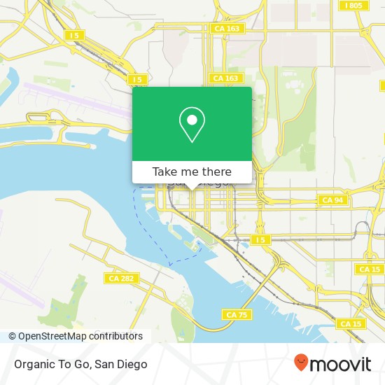 Mapa de Organic To Go, 101 W Broadway San Diego, CA 92101