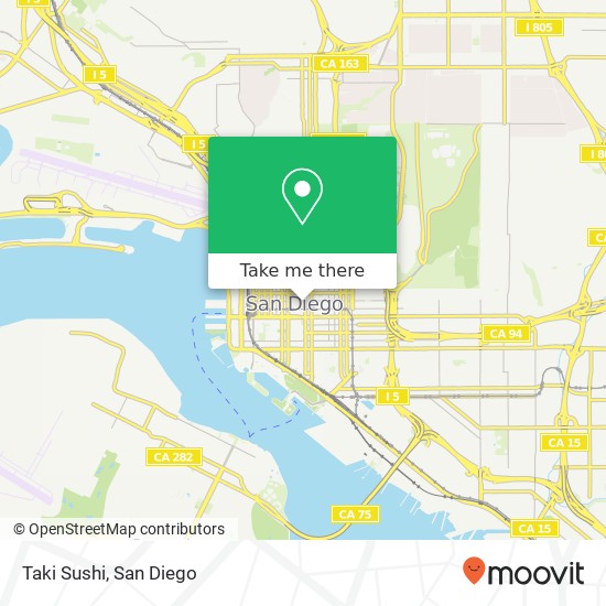 Mapa de Taki Sushi, 345 B St San Diego, CA 92101