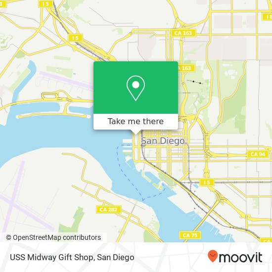 Mapa de USS Midway Gift Shop, 1355 N Harbor Dr San Diego, CA 92101