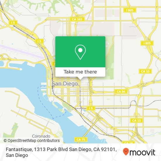 Mapa de Fantastique, 1313 Park Blvd San Diego, CA 92101