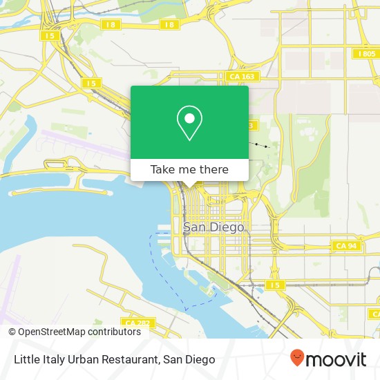 Mapa de Little Italy Urban Restaurant, 1953 India St San Diego, CA 92101