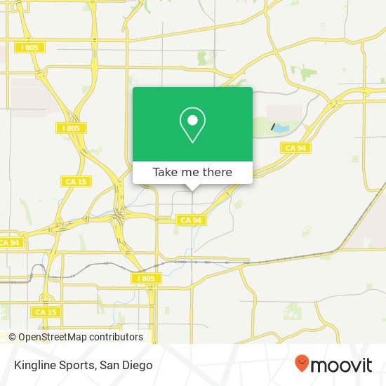 Mapa de Kingline Sports, 54th St San Diego, CA 92105