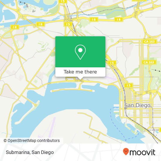Mapa de Submarina, 3707 N Harbor Dr San Diego, CA 92101