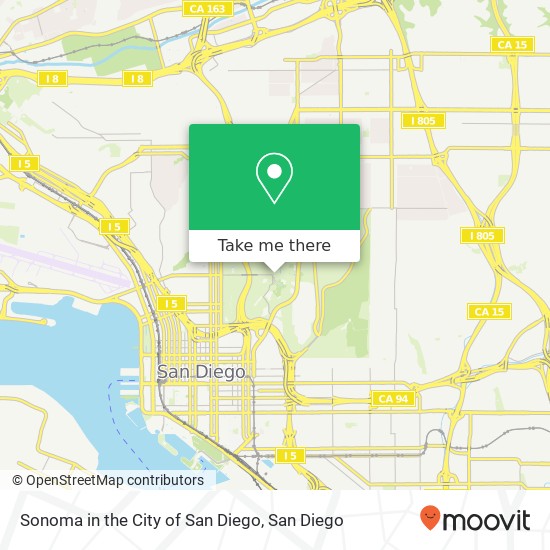 Sonoma in the City of San Diego map