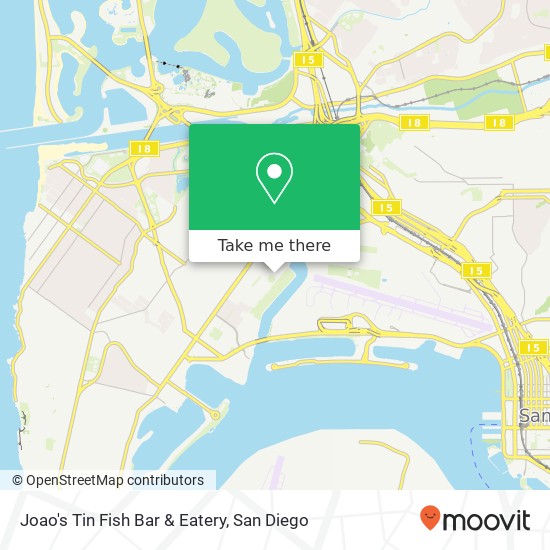 Mapa de Joao's Tin Fish Bar & Eatery, 2750 Dewey Rd San Diego, CA 92106