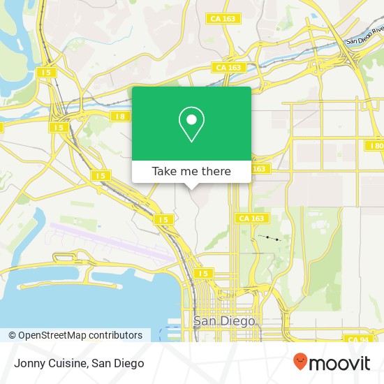 Mapa de Jonny Cuisine, 805 Torrance St San Diego, CA 92103