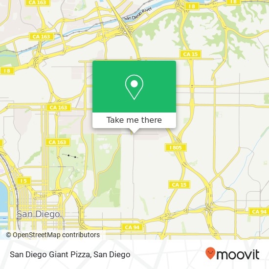 Mapa de San Diego Giant Pizza, 3391 30th St San Diego, CA 92104