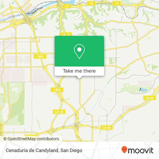 Mapa de Cenaduria de Candyland, 3502 Fairmount Ave San Diego, CA 92105