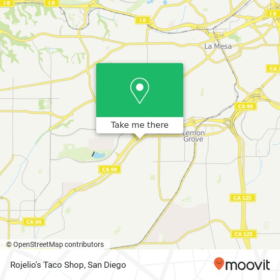 Mapa de Rojelio's Taco Shop, 6914 Federal Blvd Lemon Grove, CA 91945