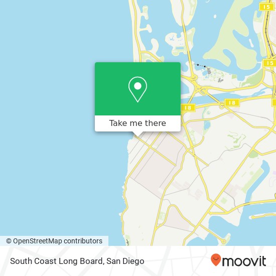 Mapa de South Coast Long Board, 5037 Newport Ave San Diego, CA 92107