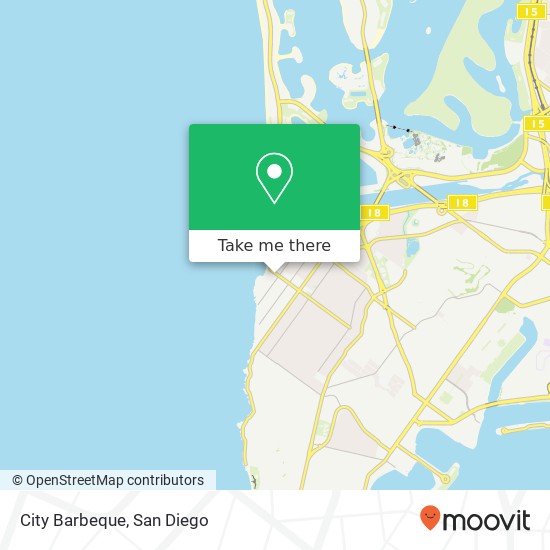 Mapa de City Barbeque, 5025 Newport Ave San Diego, CA 92107