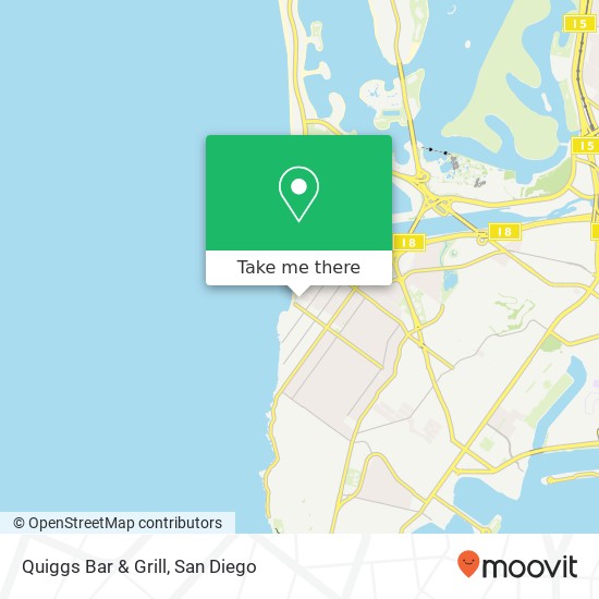 Mapa de Quiggs Bar & Grill, 5091 Santa Monica Ave San Diego, CA 92107